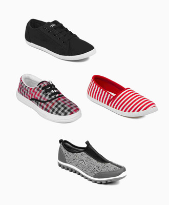 

Asian women's combo Pack Of  Sneakers With Loafers Casuals Casuals For Women(Multicolor
