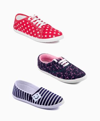 

Asian women's combo Pack Of 3 Sneakers With Loafers Casuals Casuals For Women(Multicolor