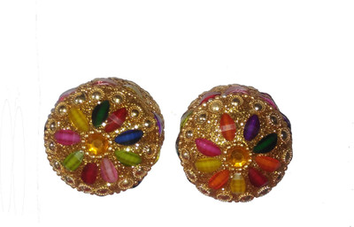 

MYEBIZSTORE Sindoor Dani(2 Pcs) Decorative Showpiece - 3 cm(Aluminium, Multicolor)