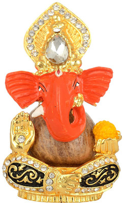 

SmsTraders Supari Ganesh Decorative Showpiece - 5 cm(Gold Plated, Multicolor)