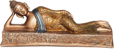 

Gaba Trend Sleeping Buddha Decorative Showpiece - 14 cm(Polyresin, Brown, Copper)