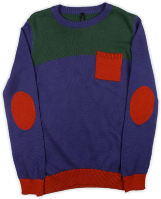 

United Colors of Benetton. Solid Round Neck Casual Boys Multicolor Sweater, 901