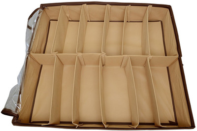 

Lifestyle-You Premium Quality Under the bed shoe organiser box for 12 Pairs. Shoe Rack.(Brown)