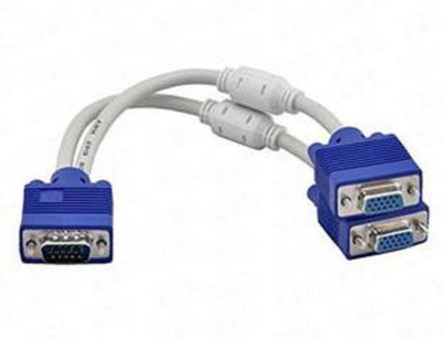 

TECHON TV-out Cable 2 Monitors To 1 PC Splitter VGA Cable(White, For Computer)