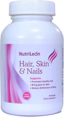 

NutriLeon Biotin 10000mcg Hair Skin & Nails with Collagen Vitamin E Iron Grape seed extract 60 capsules(60 No)