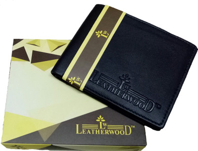 

Leatherwood Boys Black Genuine Leather Wallet(5 Card Slots), Blue