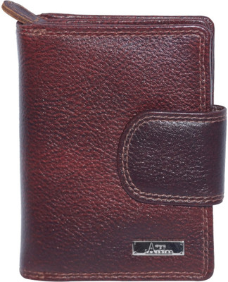 

AVES Fashion Women Casual Brown Genuine Leather Wallet(2 Card Slots), Dark brown