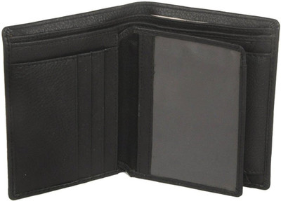

Hidekin Men Black Genuine Leather Wallet(10 Card Slots)