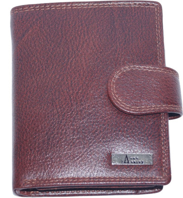

AVES Fashion Men Brown Genuine Leather Wallet(2 Card Slots), Dark brown