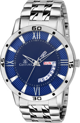 

Gesture 1203- Blue Day And Date Chain Watch - For Men
