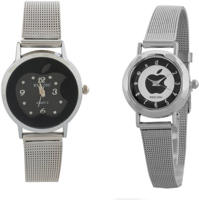

Wenlong Silver black multicolor new stylish Watch - For Girls