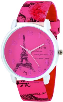 COSMIC Effil tower new original paris Dial Dark Pink Leather Strap when i dream collection girls & ladies Watch  - For Women   Watches  (COSMIC)