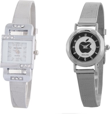 Wenlong Silver black combo new stylish 00013 Watch  - For Girls   Watches  (WENLONG)