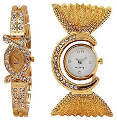 PEPPER STYLE Full Gold And Gold Bracelet Wrist Analog Watch Style 030 Watch  - For Girls   Watches  (PEPPER STYLE)