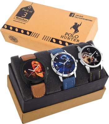 POLO HUNTER 434244-Fancy Combo Of Three Elegant Watch  - For Men   Watches  (Polo Hunter)
