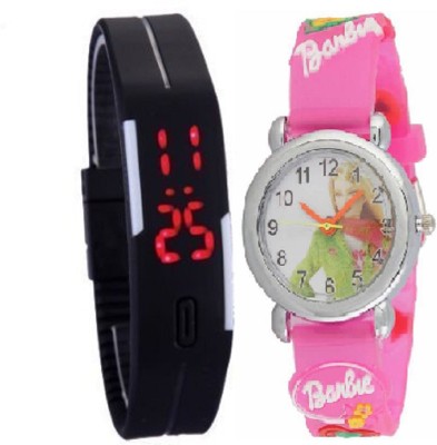 good friends new 2018 stylish combo black led +barbie pink with the best deal and fast selling Watch  - For Boys & Girls   Watches  (Good Friends)