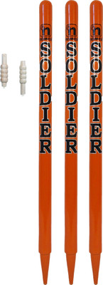 

GLS Soldier Cricket Wooden Stumps (Set of 3) With Free Bails(Multicolor)