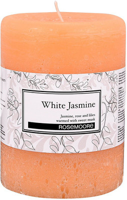 

Rosemoore White Jasmine Scented Pillar Candle(Orange, Pack of 1)