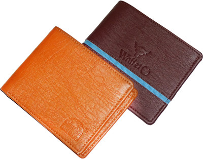 

WALLETO Unisex 100% Genuine Leather Business Card, Personal Id,Credit Card, Driving Licence Card Holder Cum Mini Money Wallet (No.1Combo_Wall_08_and_18), Slots Space for 6 Card Holder(Set of 2, Multicolor)