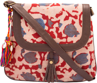 

Vivinkaa Women Casual Pink Cotton Sling Bag