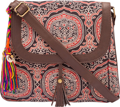 

Vivinkaa Women Casual Brown Cotton Sling Bag