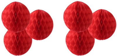 

Wonder Star Present reusable Honeycomb Party Decoration Balls – Red Color 10 Inches (Set Of 6)