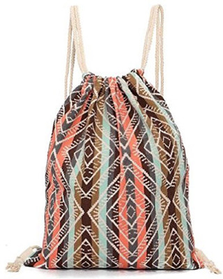 

Aeoss Canvas Aztec Geometric Drawstring Gym College School Bag 20 L Backpack(Brown, Pink), Blue;orange