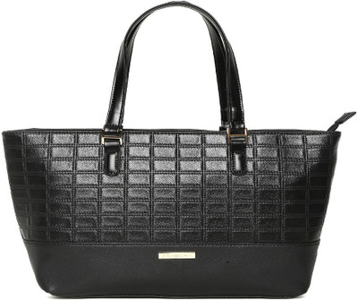

Addons Embossed Tote Bag Shoulder Bag(Black, 5 L)