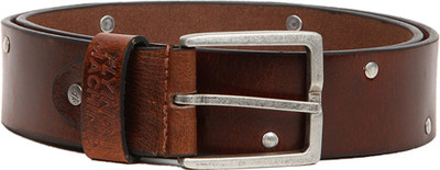 Flying Machine Men Casual Brown Genuine Leather Belt