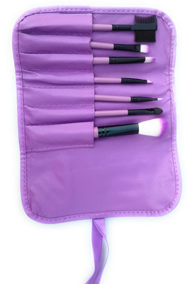 

Neeraa Brushes 7 gold eyebrow kabuki powder eyeshadow retractable makeup brush set -Violet(Pack of 7)