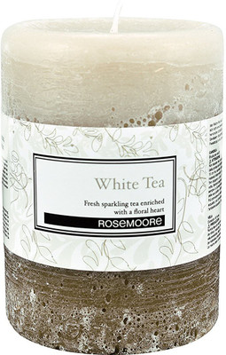 

Rosemoore White Tea Scented Pillar Candle(Grey, Pack of 1)