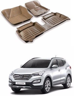 AUTOGARH Plastic 5D Mat For  Hyundai SantaFe(Beige)