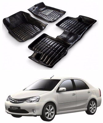 AUTOGARH Plastic 5D Mat For  Toyota Etios(Black)