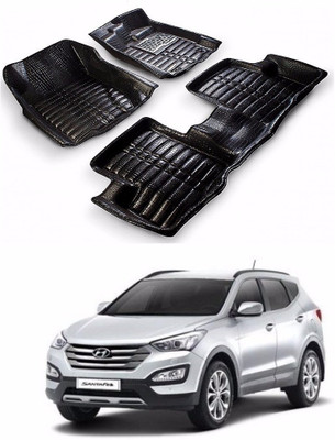 AUTOGARH Plastic 5D Mat For  Hyundai SantaFe(Black)