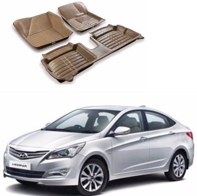 AUTOGARH Plastic 5D Mat For  Hyundai Verna(Beige)