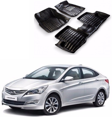 AUTOGARH Plastic 5D Mat For  Hyundai Verna(Black)