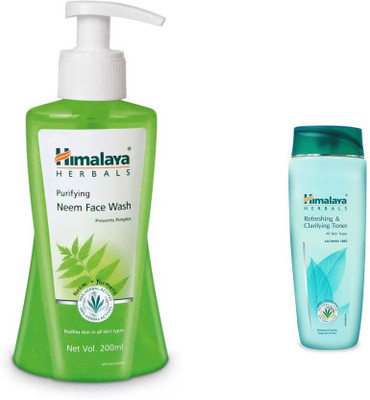 

Himalaya neem face wash, refreshing and clarifying toner(Set of 2)