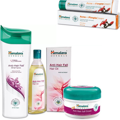 

Himalaya anti hair fall shampoo, anti hair fall oil, anti hair fall cream, pimple cream(Set of 4)