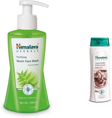 

Himalaya neem face wash, cocoa butter intensive body lotion(Set of 2)