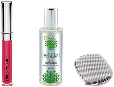 

Modicare URBAN COLOR GLASS SHINE LIP GLOSS WITH 3 IN 1 CLEANSER-TONER-MAKEUP-REMOVER & COMPACT MIRROR(Set of 3)