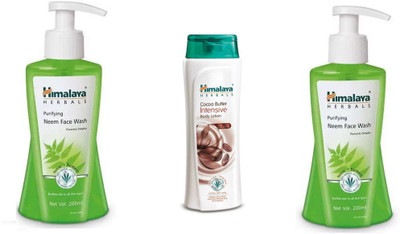 

Himalaya Purifying Neem Face Wash,Cocoa butter Intensive body Lotion, Purifying Neem Face Wash(Set of 3)