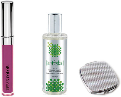 

Modicare URBAN COLOR COLOR GLASS LIP GLOSS WITH 3 IN 1 CLEANSER-TONER-MAKEUP-REMOVER & COMPACT MIRROR(Set of 3)