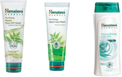 

Himalaya Purifying Neem Peel Off Mask, Purifying Neem Face Wash, Nourishing Body Lotion(Set of 3)