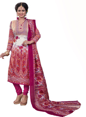 S P Marketing Cotton Polyester Blend Printed Salwar Suit Dupatta Material(Un-stitched) available at flipkart for Rs.599