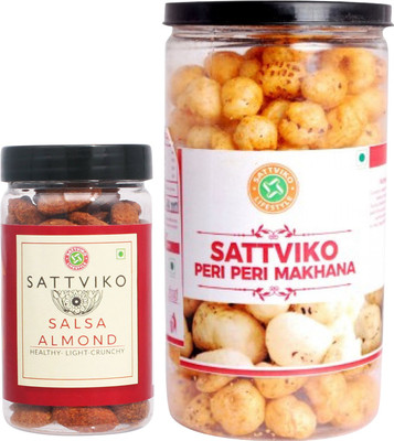 

Sattviko Peri Peri Makhana and Roasted Salsa Almonds(175 gram) Combo(175)