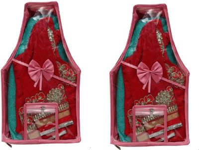 

Addyz Pack of 2 Pieces Front Side Transparent Premium Satin Blouse Cover(Pink)