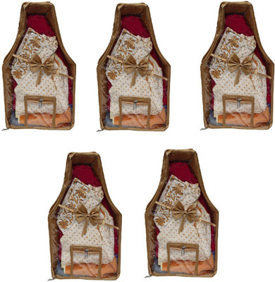 

Addyz Pack of 5Pieces Front Side Transparent Premium Satin Blouse Cover(Golden)