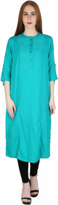 MARAMI Women Solid Straight Kurta(Light Blue)