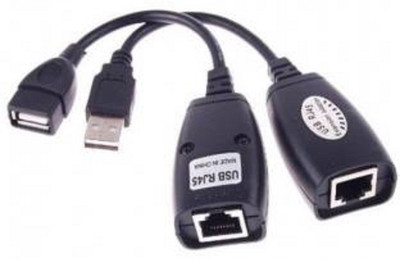 

TECHON Cat5/5e/6 Extension Rj45 -Up To 150ft Length USB Cable (Black) Lan Adapter(10 Mbps)