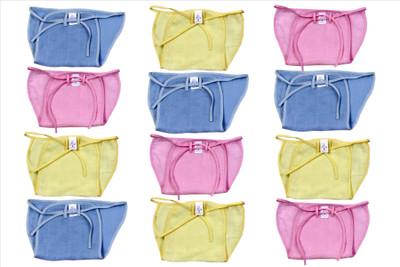 

Super Baby New Just Born 100% Cambric Cotton U Shaped Single Cloth Nadi Washable Reusable Cotton Diaper/Langot with Piping Mini,(0-3months, Multicolor